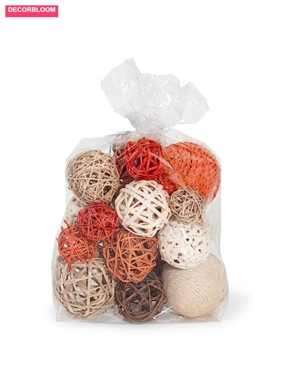 Set of 9 Rustic Decorative Balls & Orbs for Bowl Filler Home Accent - Picture 2 of 6